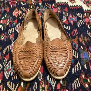 Huaraches Mexican leather woven slip ons